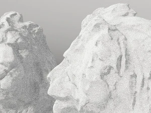 Two Lions Sculpture 3D Model
