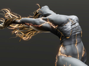 Female Sculpture Windy black flame color 3D 模型