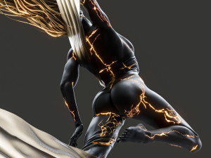 Female Sculpture Windy black flame color Modèle 3D