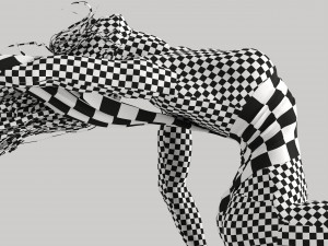 Female Sculpture Windy black flame color Modèle 3D