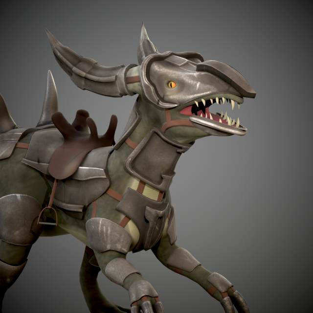 Animated dinosaur in armor 3D Модель .c4d .max .obj .3ds .fbx .stl .blend 