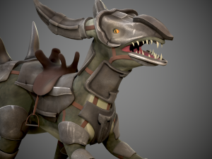 Animated dinosaur in armor 3D Model