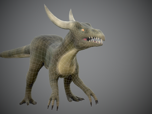 Animated dinosaur in armor 3D Модель