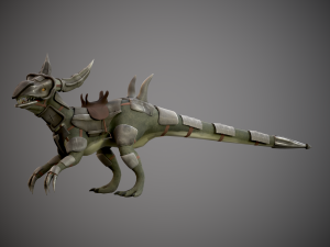 Animated dinosaur in armor 3D Модель