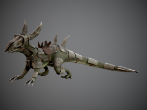 Animated dinosaur in armor 3D Модель