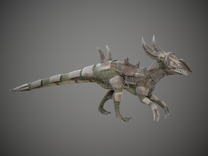Animated dinosaur in armor 3D Модель