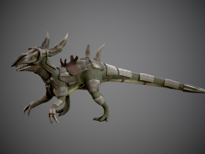 Animated dinosaur in armor 3D Модель