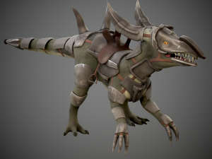 Animated dinosaur in armor 3D Модель