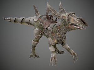 Animated dinosaur in armor 3D Модель