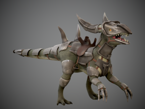 Animated dinosaur in armor 3D Модель