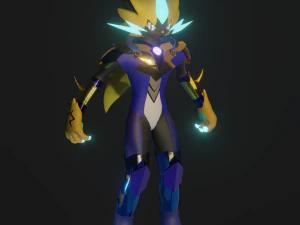 Pokemon Zeraora in a more humanoid 3D Model