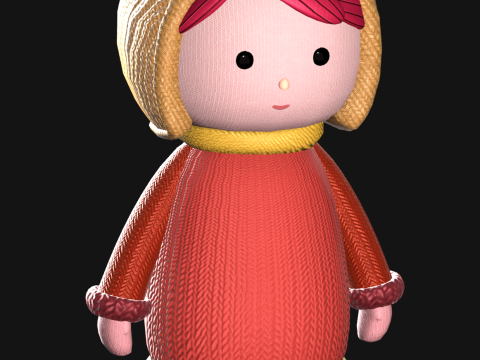 Knitted doll Modello 3D