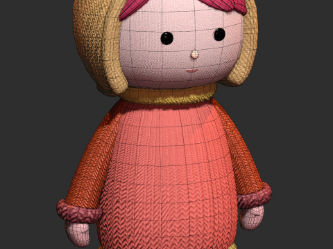 Knitted doll Modello 3D