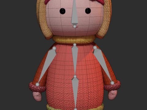 Knitted doll Modello 3D