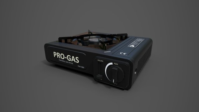 Portable gas stove Modelo 3D .c4d .max .obj .3ds .fbx .stl .blend 
