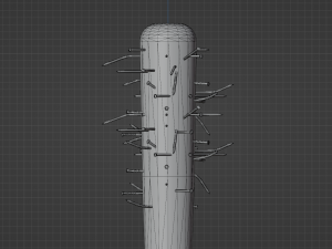 Baseball bat with nails 3D Model