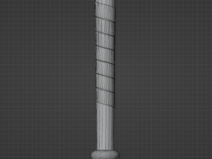 Baseball bat with nails 3D Model