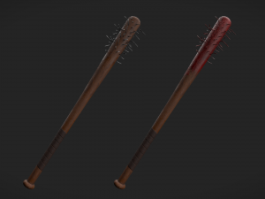 Baseball bat with nails 3D Model