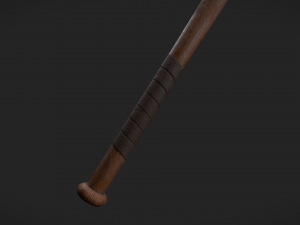 Baseball bat with nails 3D Model