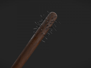 Baseball bat with nails 3D Model