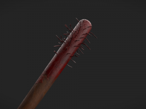 Baseball bat with nails 3D Model