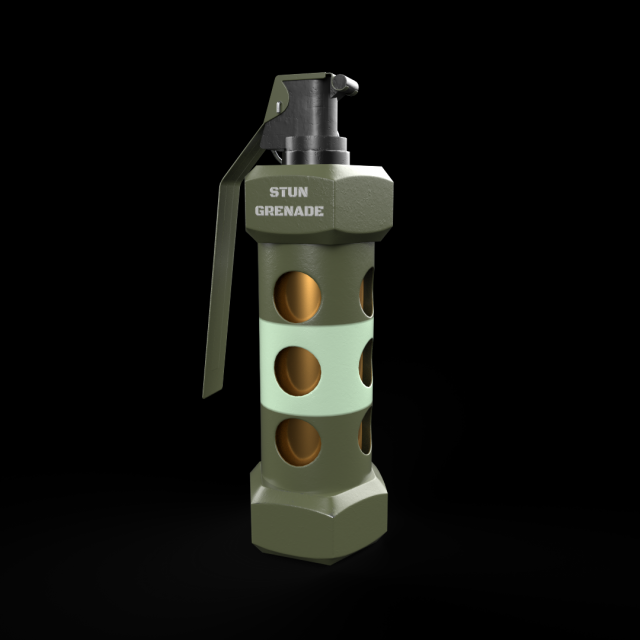 Flashbang Grenade 3D Model .c4d .max .obj .3ds .fbx .stl .blend 