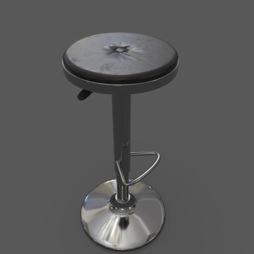 Bar Stool 3D Model .c4d .max .obj .3ds .fbx .stl .blend