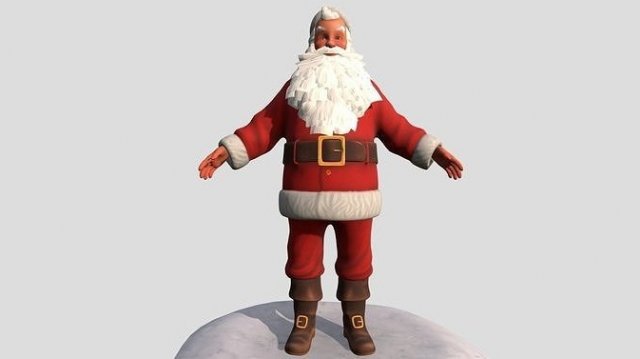 Santa Claus 3D Model .c4d .max .obj .3ds .fbx .stl .blend 