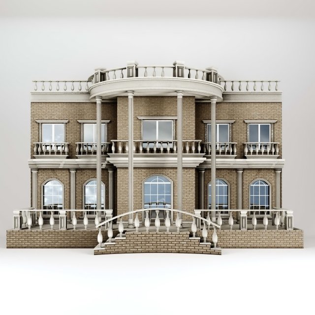 BUILDING HOUSE 3D Model .c4d .max .obj .3ds .fbx .stl .blend