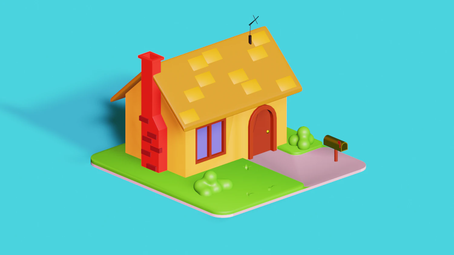 만화 집 3D 모델 .c4d .max .obj .3ds .fbx .stl .blend 