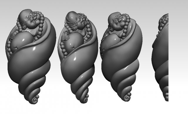 Shell Budha Pendant Model do druku 3D .c4d .max .obj .3ds .fbx .stl .blend 