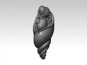 Shell Budha Pendant 3D Print Model
