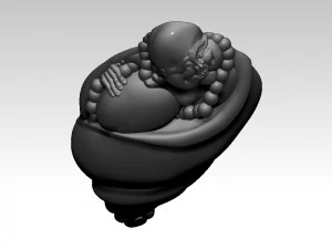 Shell Budha Pendant 3D Print Model