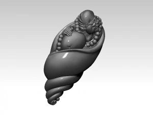 Shell Budha Pendant 3D Print Model