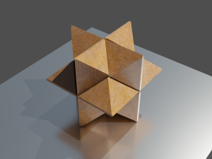Wooden puzzle dimond 3D 模型