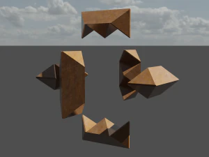 Wooden puzzle dimond 3D Model