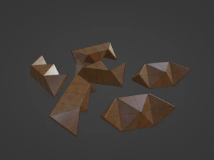 Wooden puzzle dimond 3D Model