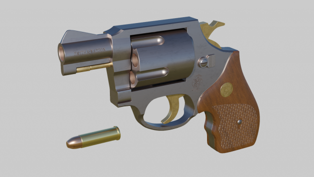 SmithWesson m36 revolver 3D 模型 .c4d .max .obj .3ds .fbx .stl .blend 
