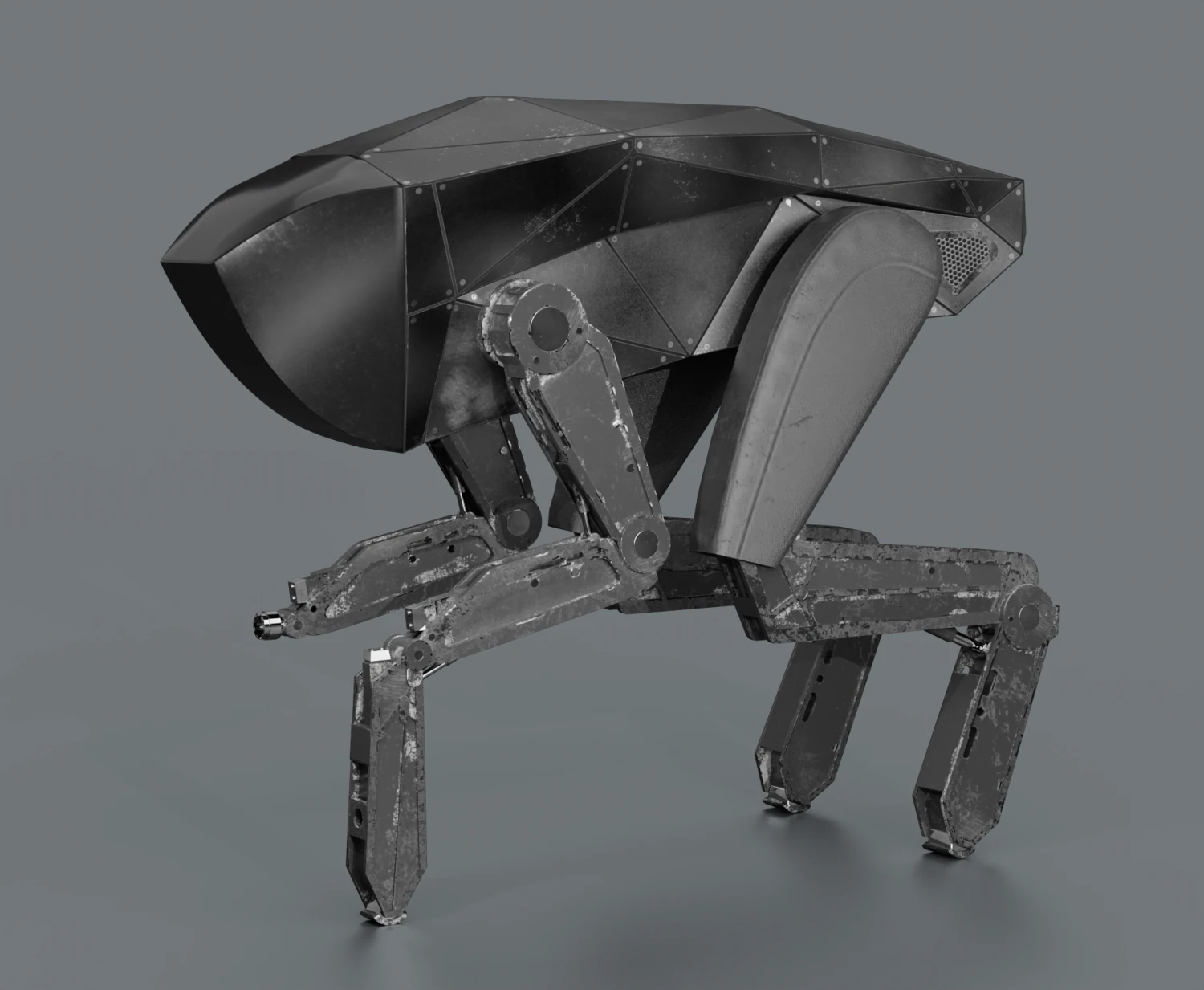 RobotDog from Black Mirror 3D Model .c4d .max .obj .3ds .fbx .stl .blend