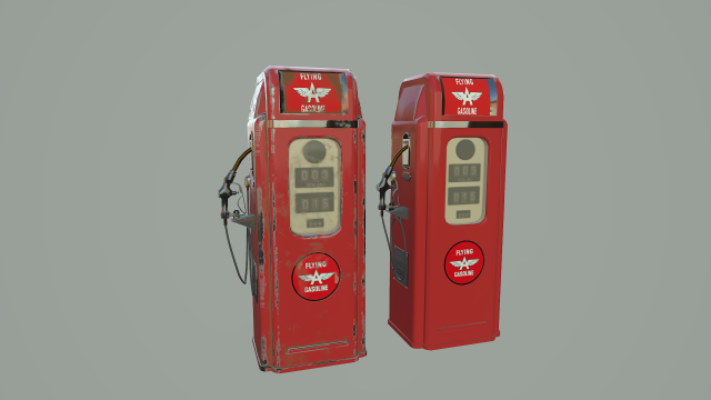 Gas pump Old-New 3D Модель .c4d .max .obj .3ds .fbx .stl .blend 