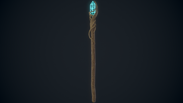 Fantasy staff 3Dモデル .c4d .max .obj .3ds .fbx .stl .blend 