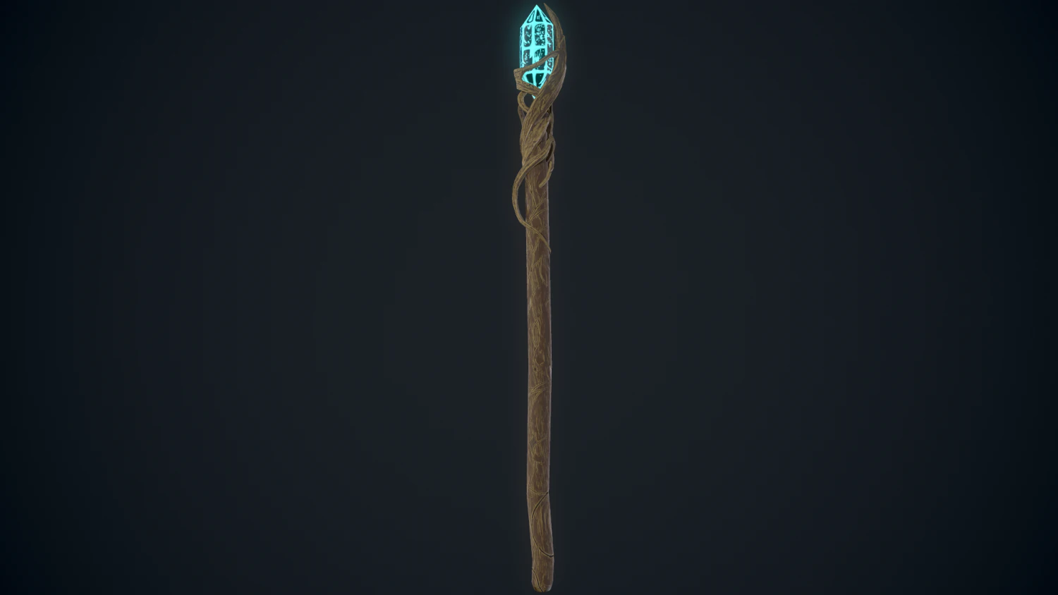 Fantasy staff 3D Model .c4d .max .obj .3ds .fbx .stl .blend 