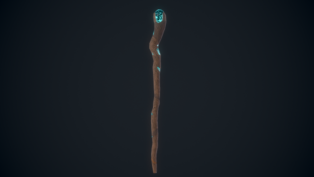 Fantasy staff 3D 模型 .c4d .max .obj .3ds .fbx .stl .blend 