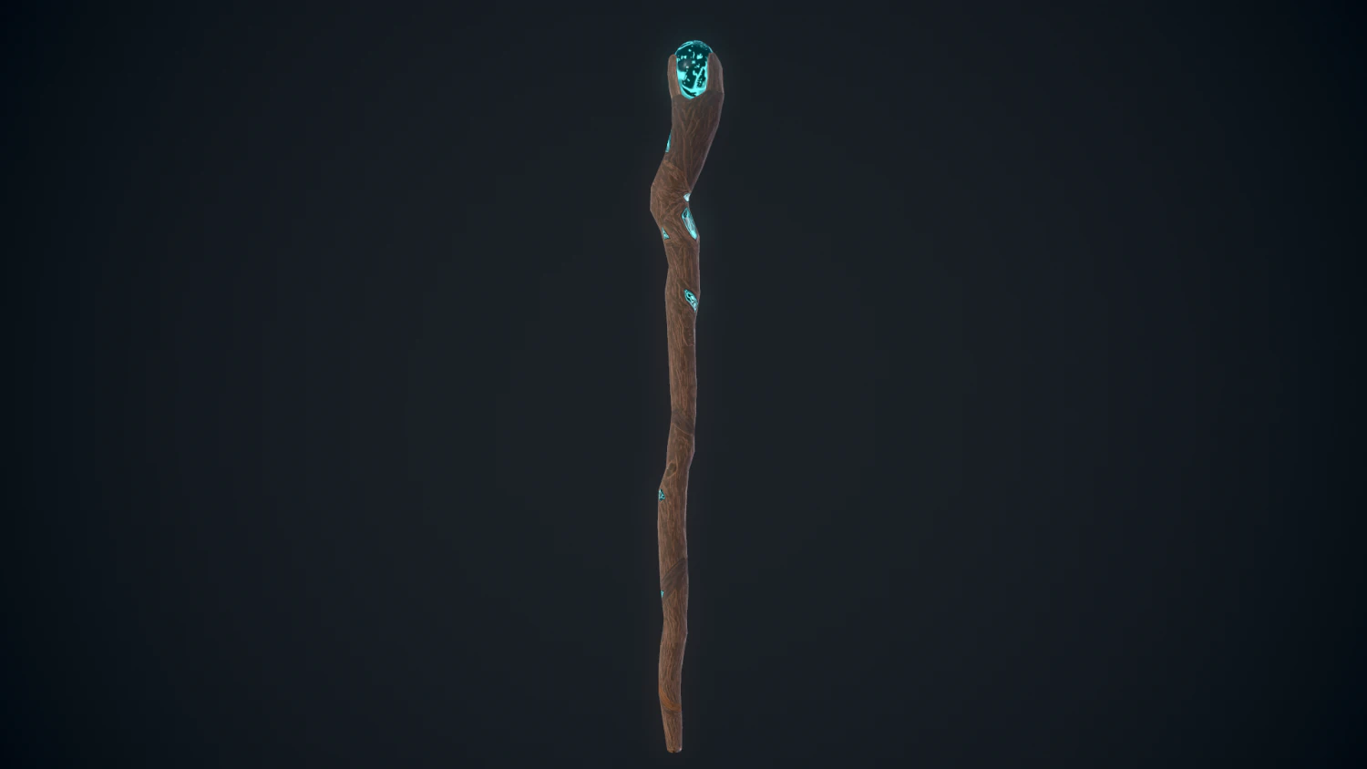 Fantasy staff 3D Model .c4d .max .obj .3ds .fbx .stl .blend