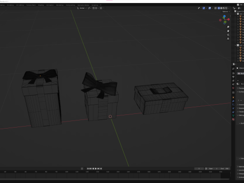 Realistic Gift-Boxes 3D Model