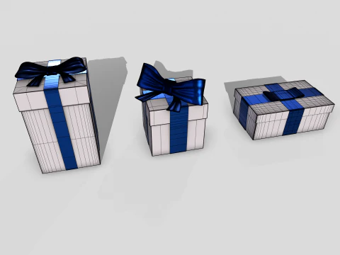Realistic Gift-Boxes 3D Model