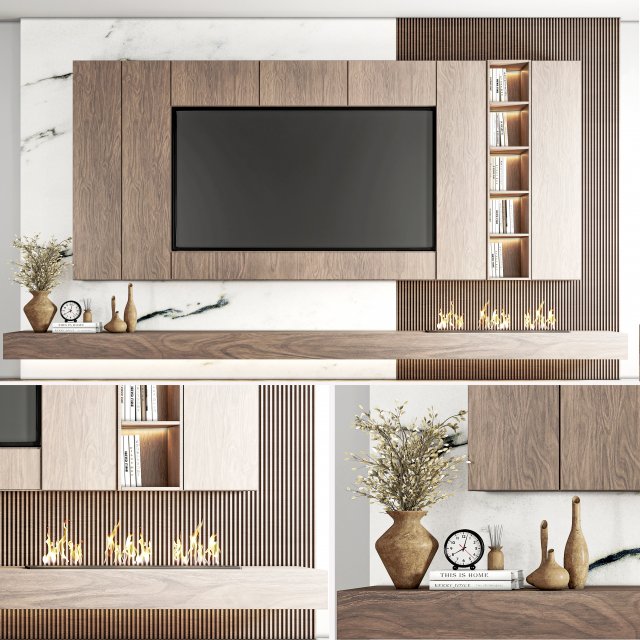 Tvwall02 3D Model .c4d .max .obj .3ds .fbx .stl .blend 
