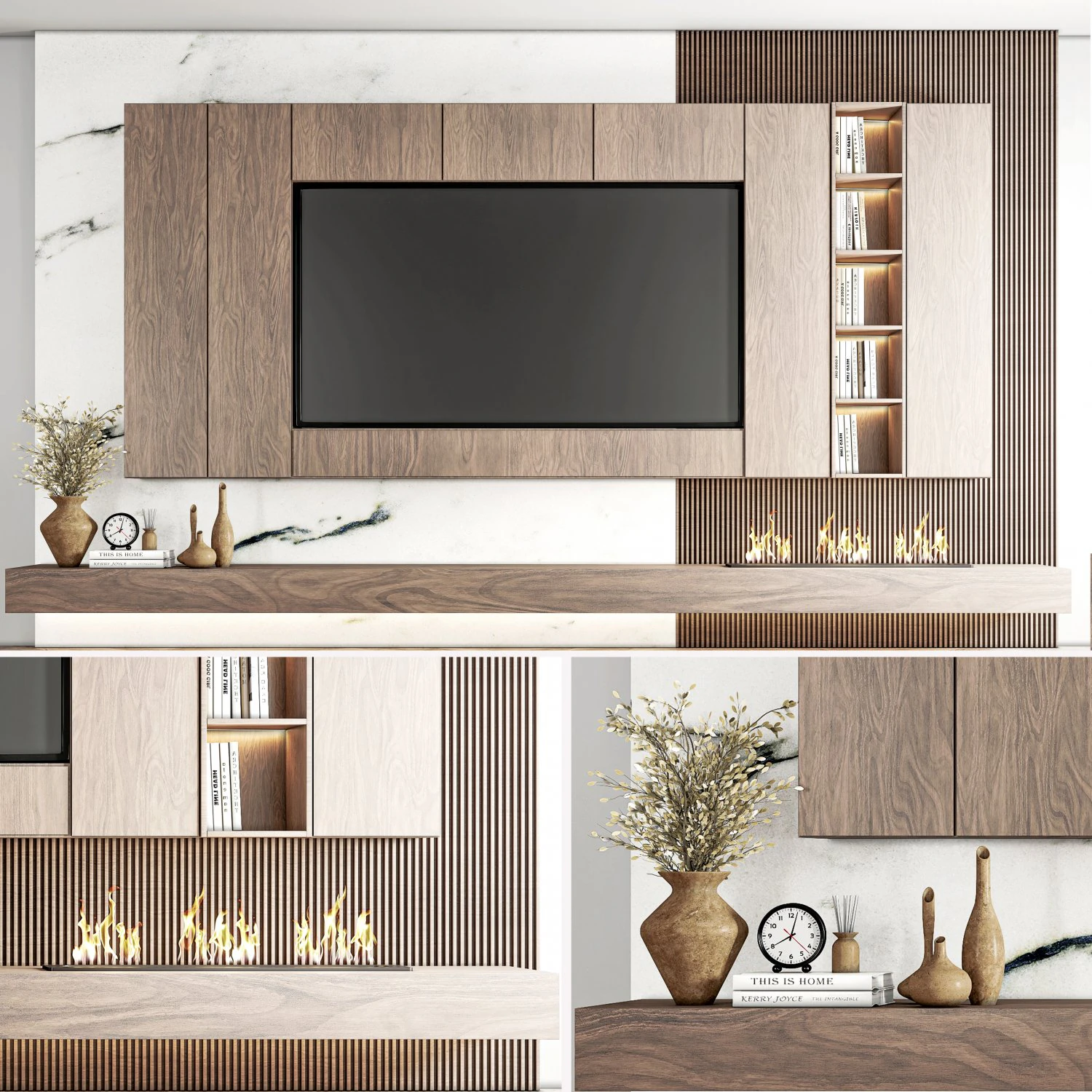 Tvwall02 3D Model .c4d .max .obj .3ds .fbx .stl .blend 