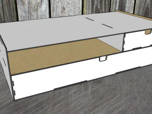 Desktop module for storage with cells stand for a laptop 3D Model