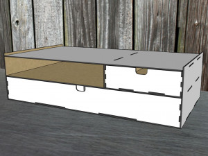 Desktop module for storage with cells stand for a laptop 3D Model